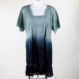Holding Horses Anthropologie Ocean Dipped Blue Tunic Mini Dress Womens XS NWOT